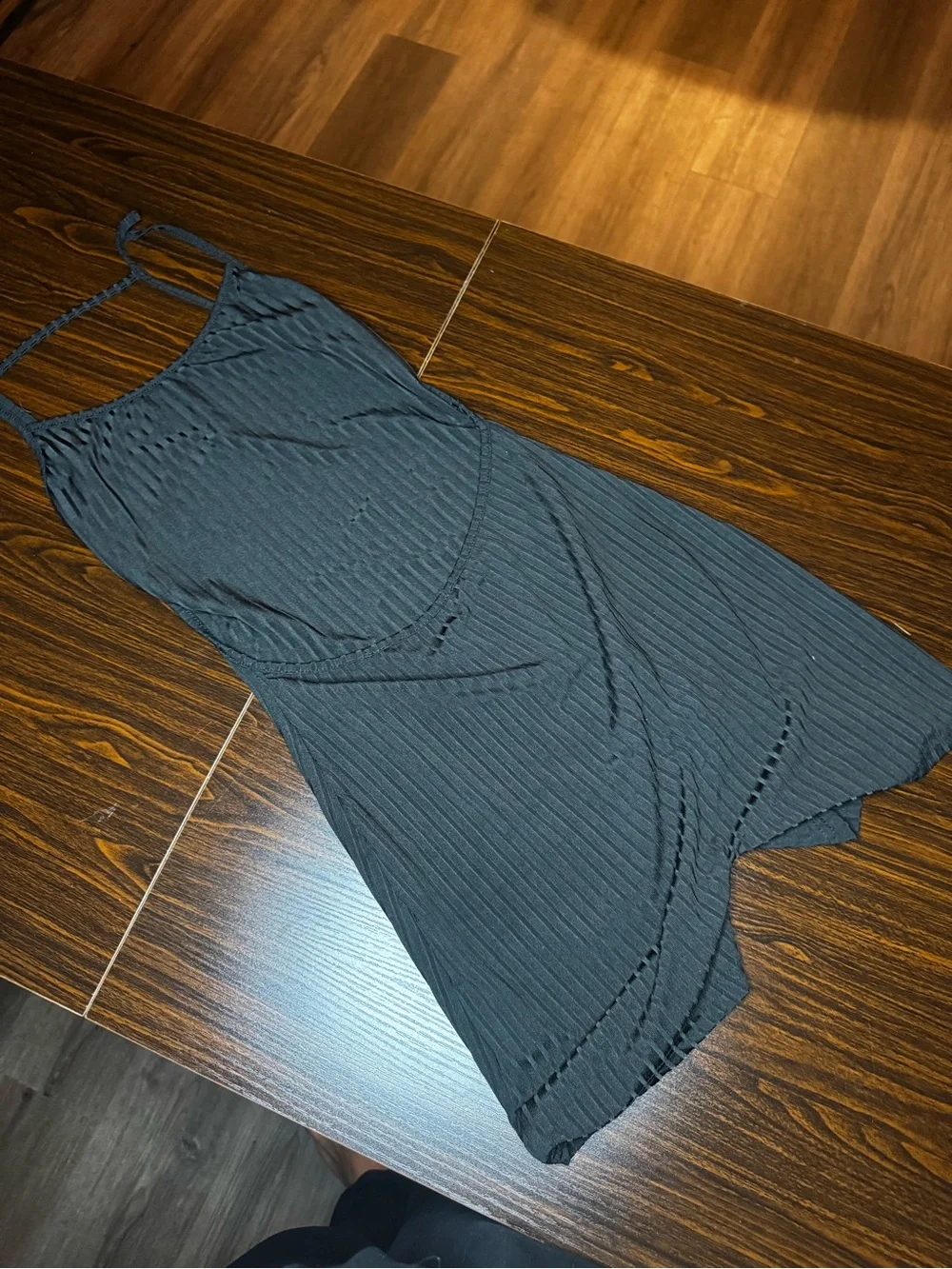 Women's Black Ribbed Cami with Adjustable Straps